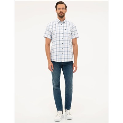 Lacivert Regular Fit Kısa Kollu Gömlek