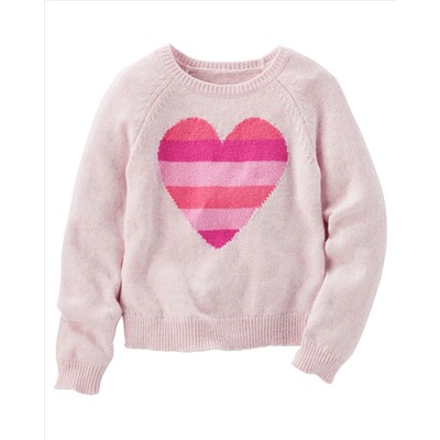 Striped Heart Sweater