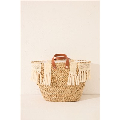 Bolso grande capazo rafia natural