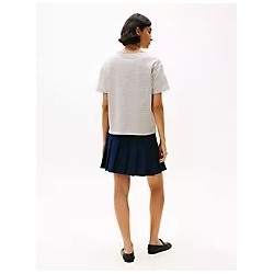 Linen-Blend Stripe V-Neck Top