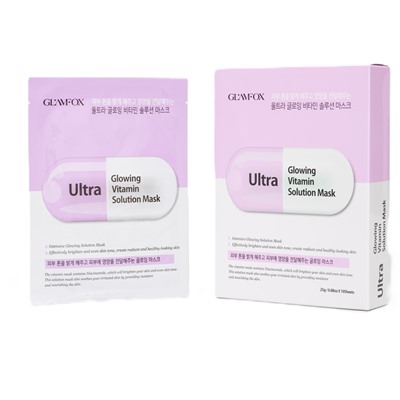 [GLAMFOX] Маска для лица тканевая ВИТАМИННАЯ придающая сияние Ultra Glowing Vitamin Soiution Mask, 25 мл
