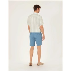 Koyu Mavi Slim Fit Bermuda Şort