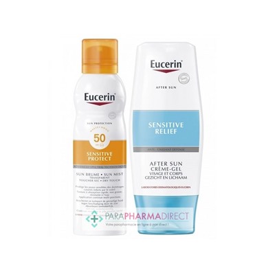 Eucerin Sun Protection Sensitive Protect SPF50 Brume Transparente 200ml + After Sun Sensitive Relief 150ml