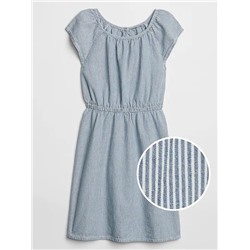 Kids Denim Railroad Stripe Dress