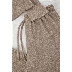 Kahverengi Yumoş Crop ve Wide Leg/Geniş Paça Örme Alt Üst Takım TBBAW26CP00005
