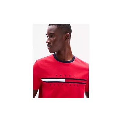 Embroidered Flag Stripe Logo T-Shirt