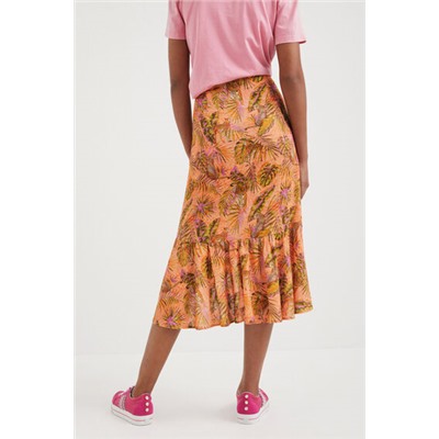 Falda de volantes tropical