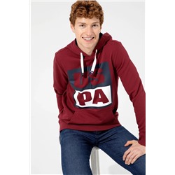 Erkek Vişne Kapüşonlu Sweatshirt