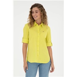 U.S. Polo Assn., Kadın Fıstık Yeşili Uzun Kollu Gömlek 50289122-VR087