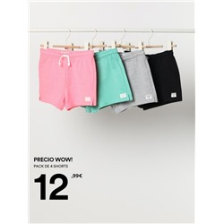 PACK OF 4 BASIC PLUSH SHORTS