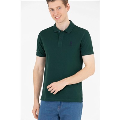 Erkek Koyu Yeşil Basic Polo Yaka Tişört