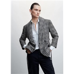 Chaqueta acolchada estructura cuadros -  Mujer | MANGO OUTLET Melilla