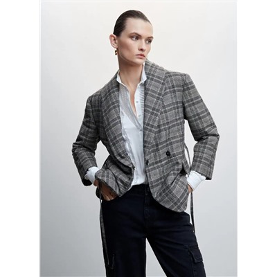 Chaqueta acolchada estructura cuadros -  Mujer | MANGO OUTLET Melilla