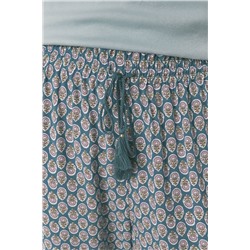 Pantalón largo carrot viscosa print sellos