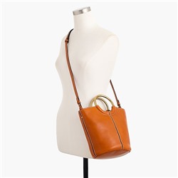 Bracelet bucket bag in Italian leather