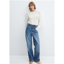 Jeans rectos doble cintura