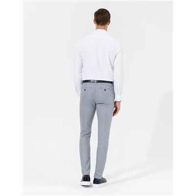Lacivert Slim Fit Beli Lastikli Kanvas Pantolon