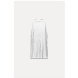 RIBBED FOIL HALTER TOP