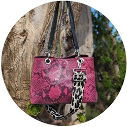 PELLE serpiente 1019 FUXIA+CINTURON BOLSOS (150)-4 (5) АКЦИЯ