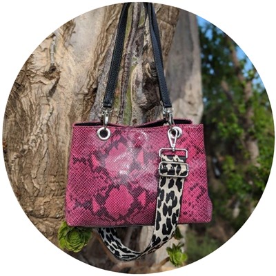PELLE serpiente 1019 FUXIA+CINTURON BOLSOS (150)-4 (5) АКЦИЯ