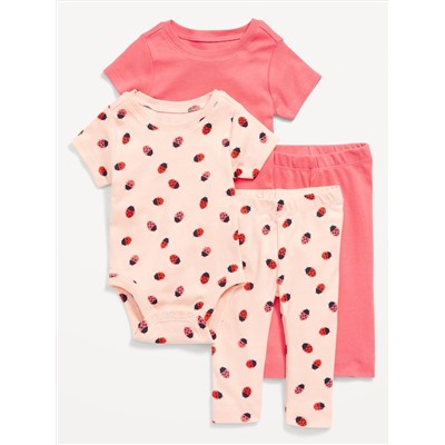 Unisex Bodysuit & Leggings 4-Pack for Baby
