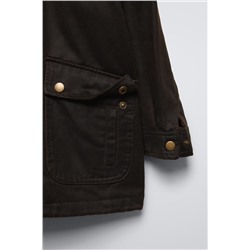 DETACHABLE HOODED WAXED JACKET