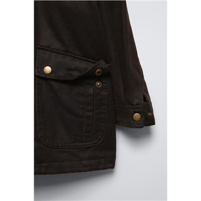 DETACHABLE HOODED WAXED JACKET