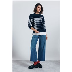 Jersey rayas combinado detalle bordado