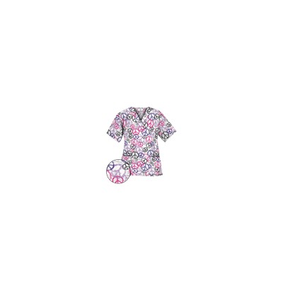 Happy Scrubs® Peace Out White Scrub Top