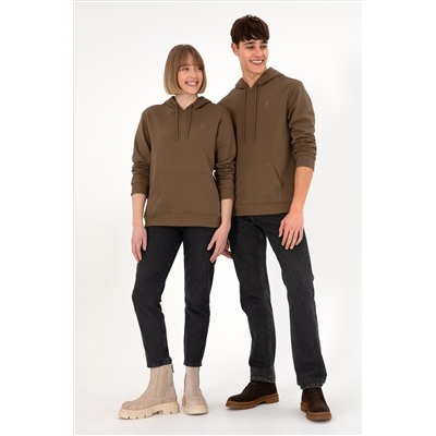 Erkek Haki Basic Sweatshirt