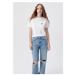 MaviLogo Baskılı Beyaz Tişört Regular Fit / Normal Kesim 1611900-620