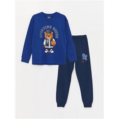LC Waikiki Bisiklet Yaka Baskılı Uzun Kollu Erkek Çocuk Pijama Takımı, LCW Kids                                            
                                            Bisiklet Yaka Baskılı Uzun Kollu Erkek Çocuk Pijama Takımı