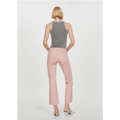 Jeans flare crop bolsillos