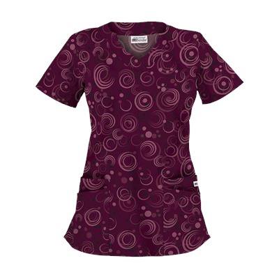 UA Total Eclipse Wine Scallop Neck Top