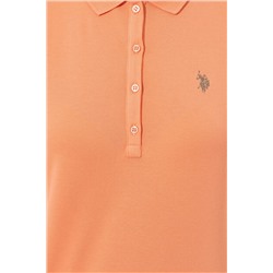 Kadın Somon Basic Polo Yaka Tişört