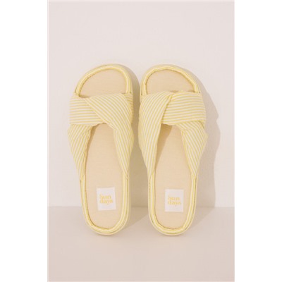 Zapatillas casa seersucker amarillo