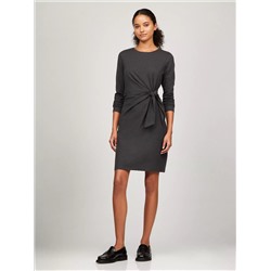 Long-Sleeve Knotted Stretch Dress