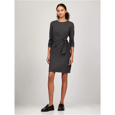 Long-Sleeve Knotted Stretch Dress