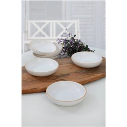 Keramika Mat Beyaz Gold File Halka Çerezlik/Sosluk 13 Cm 6 Adet ST489006F022A841600MAYD100