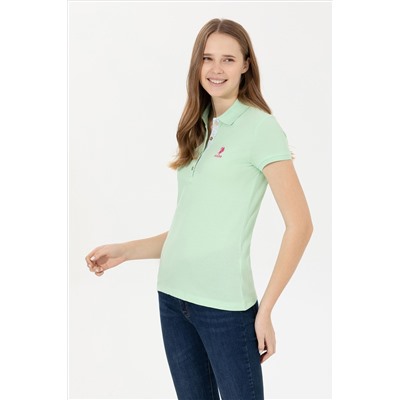 Kadın Mint Basic Polo Yaka Tişört