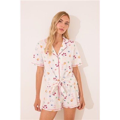 Pijama camisero corto 100% algodón Moomin