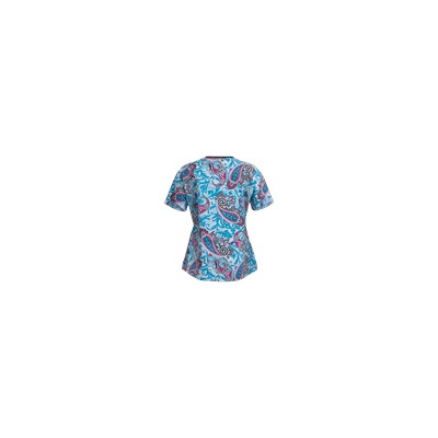 Med Couture Scrubs Paisley Connection Print Top
