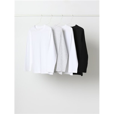 PACK OF 4 PLAIN LONG SLEEVE T-SHIRTS.
