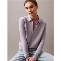 Extra Fine Merino Blend Polo Sweater
