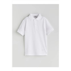 LC Waikiki, Beyaz Polo Yaka Kısa Kollu Basic Erkek Çocuk Tişört S51870Z4NVY25