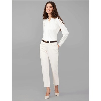 Ekru Comfort Fit Bluz