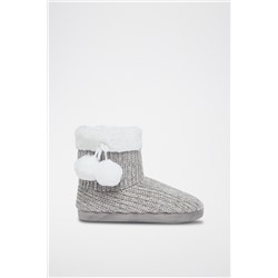 Zapatillas de casa altas forradas Myra Gris claro