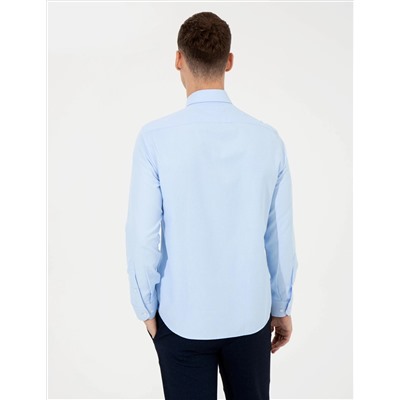 Açık Mavi Slim Fit Oxford Gömlek