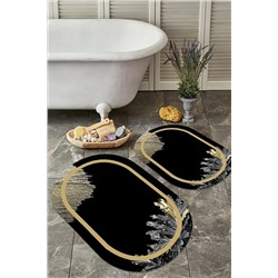 ALAADDİN CARPET Kaymaz Tabanlı Yıkanabilir 2 Li Set 60x100 50x60 Banyo Halısı Banyo Paspası Klozet Takımı 5006