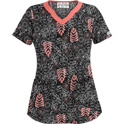UA Tribal Palm Black Print Scrub Top